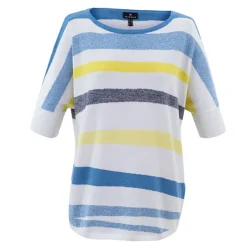 Marble Striped Top Powder Blue