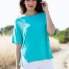 MARBLE STUD T-SHIRT TURQUOISE