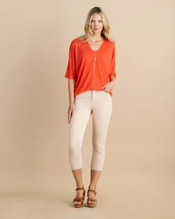 Marble Top with Vest Orange