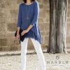 MARBLE TUNIC WITH LACE VEST NAVY