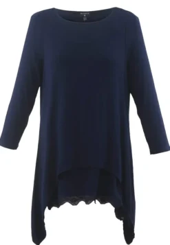 MARBLE TUNIC WITH LACE VEST NAVY