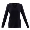 Marble V-Neck Jersey Top Black 6402-101