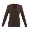 Marble V-Neck Jersey Top Chocolate 6402-220