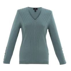 Marble V-Neck Jumper Sea Foam