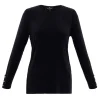 Marble V-Neck Top Black