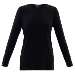 Marble V-Neck Top Black