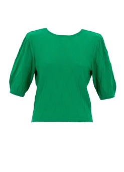 Marble Wave Linen Cardigan Green