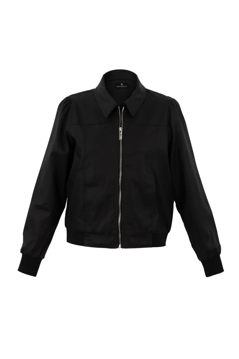 Marble Wax Coated Jacket Black