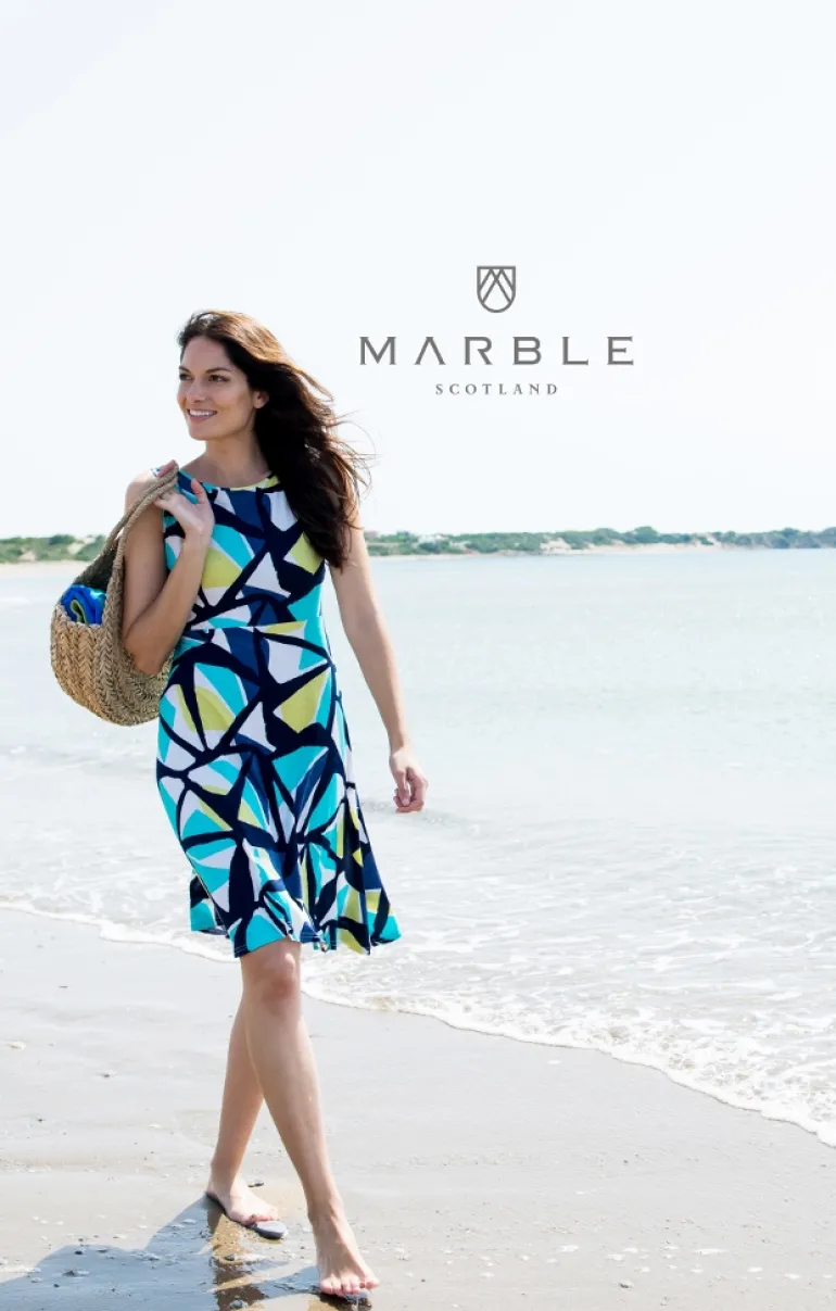 MARBLE 2-WAY GEOMETRIC PRINT DRESS 5769 LIME