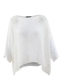 Marble Wide Open Knit Top White