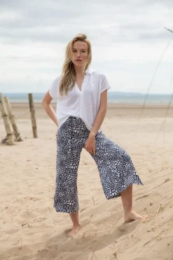 Marble Wide Trousers 7940_103 Navy