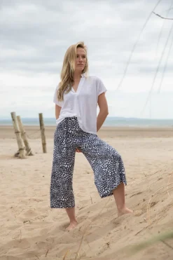 Marble Wide Trousers 7940_103 Navy