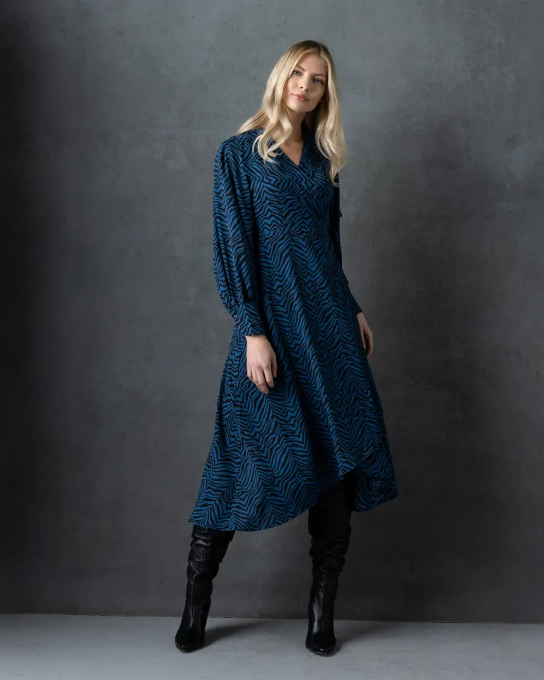 Marble Wrap Dress Petrol