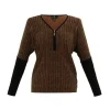 Marble Zip Sweater Rust 7533-224