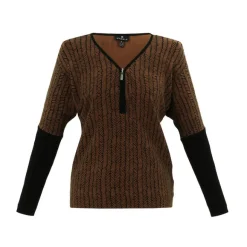 Marble Zip Sweater Rust 7533-224