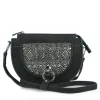 MENBUR BLACK CURVED SPARKLY BAG