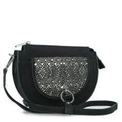 MENBUR BLACK CURVED SPARKLY BAG