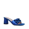 Menbur Square Toe Chain Heeled Sandal Blue