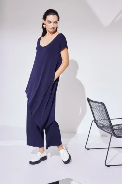 Naya Asymmetric Overtop Jumpsuit Navy