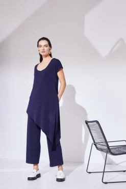 Naya Asymmetric Overtop Jumpsuit Navy