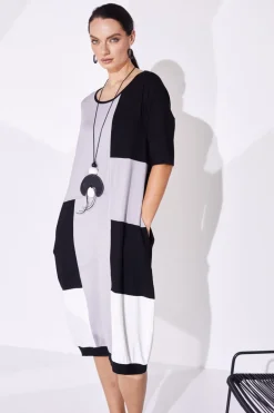 Naya Block Colour Jersey Dress