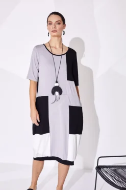 Naya Block Colour Jersey Dress