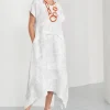 Naya Dipped Hem Print Dress Steel