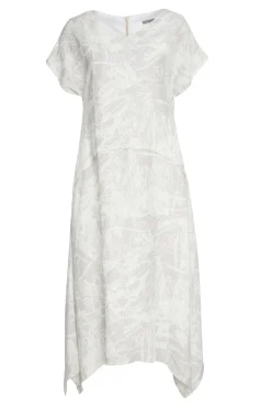 Naya Dipped Hem Print Dress Steel