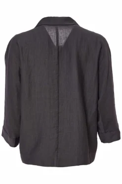 Naya Double Breasted Linen Jacket Carbon NAS25237
