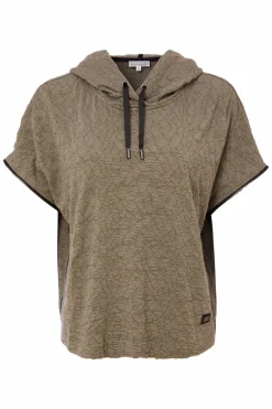 Naya Embossed Hooded Top with Zip Details NAS25220 Army