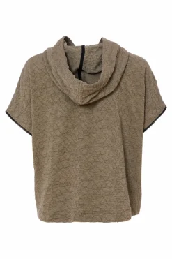 Naya Embossed Hooded Top with Zip Details NAS25220 Army