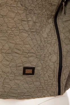 Naya Embossed Hooded Top with Zip Details NAS25220 Army