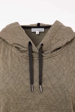 Naya Embossed Hooded Top with Zip Details NAS25220 Army