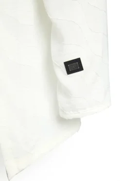 Naya Embossed Long Sleeve Top White