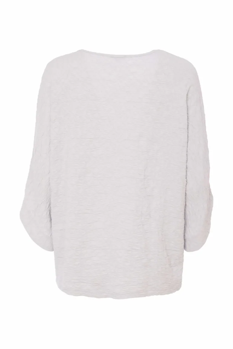 Naya Embossed Top with Zip Detail NAS25221 Silver