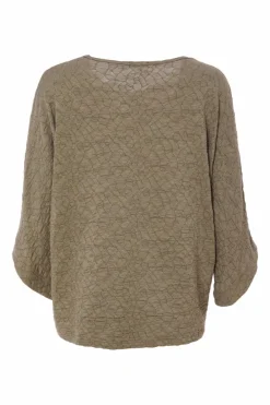 Naya Embossed Top with Zip Detail NAS25221 Army
