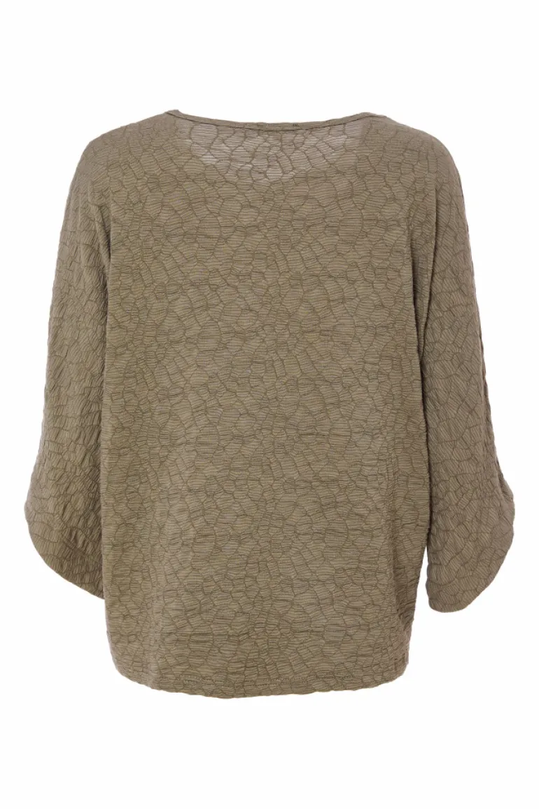 Naya Embossed Top with Zip Detail NAS25221 Army