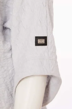 Naya Embossed Top with Zip Detail NAS25221 Silver