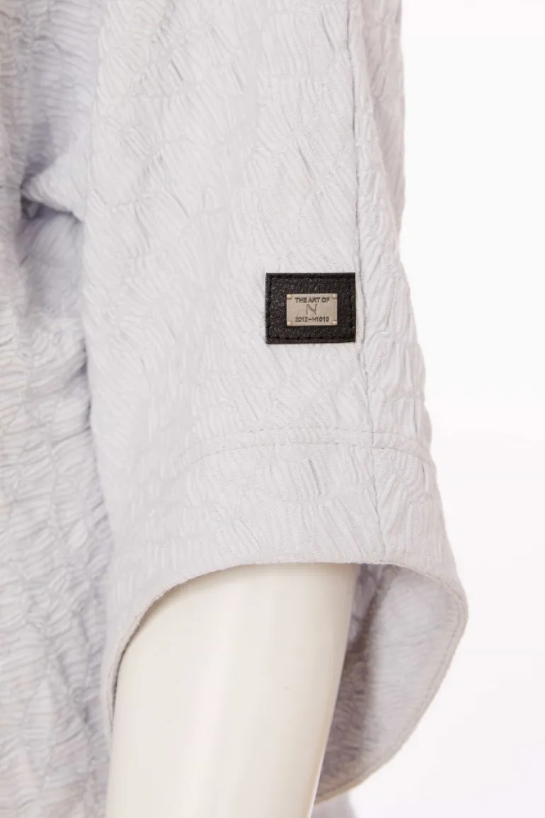 Naya Embossed Top with Zip Detail NAS25221 Silver