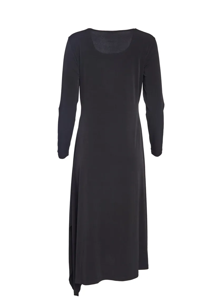Naya Flare Side Jersey Dress Black