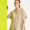 Naya High Neck Lurex Spot Top Biscuit NAS25229