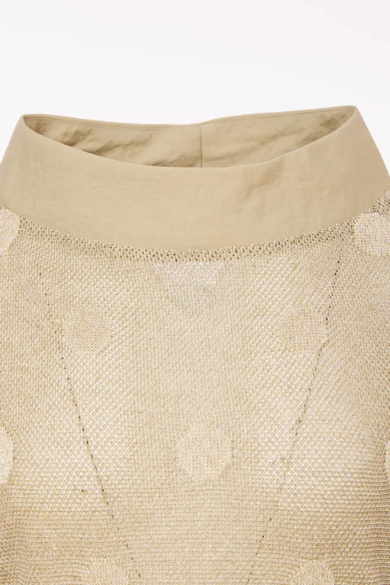 Naya High Neck Lurex Spot Top Biscuit NAS25229
