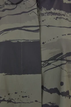 Naya High Neck Print Jacket Forest/Black