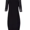 Naya Jersey Mesh Tulip Dress Black