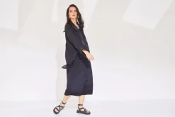 Naya Jersey Mesh Tulip Dress Black