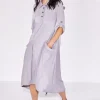 Naya Jersey Mix Drawstring Hem Dress Mink