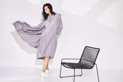 Naya Jersey Mix Drawstring Hem Dress Mink