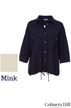 Naya Jersey Utility Style Jacket Mink