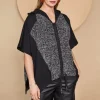 Naya Knit Jaquard Hooded Curve Hem Top