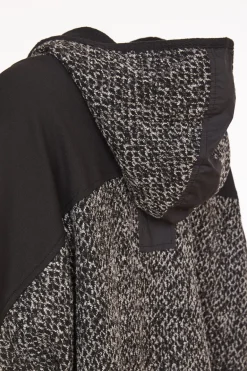 Naya Knit Jaquard Hooded Curve Hem Top